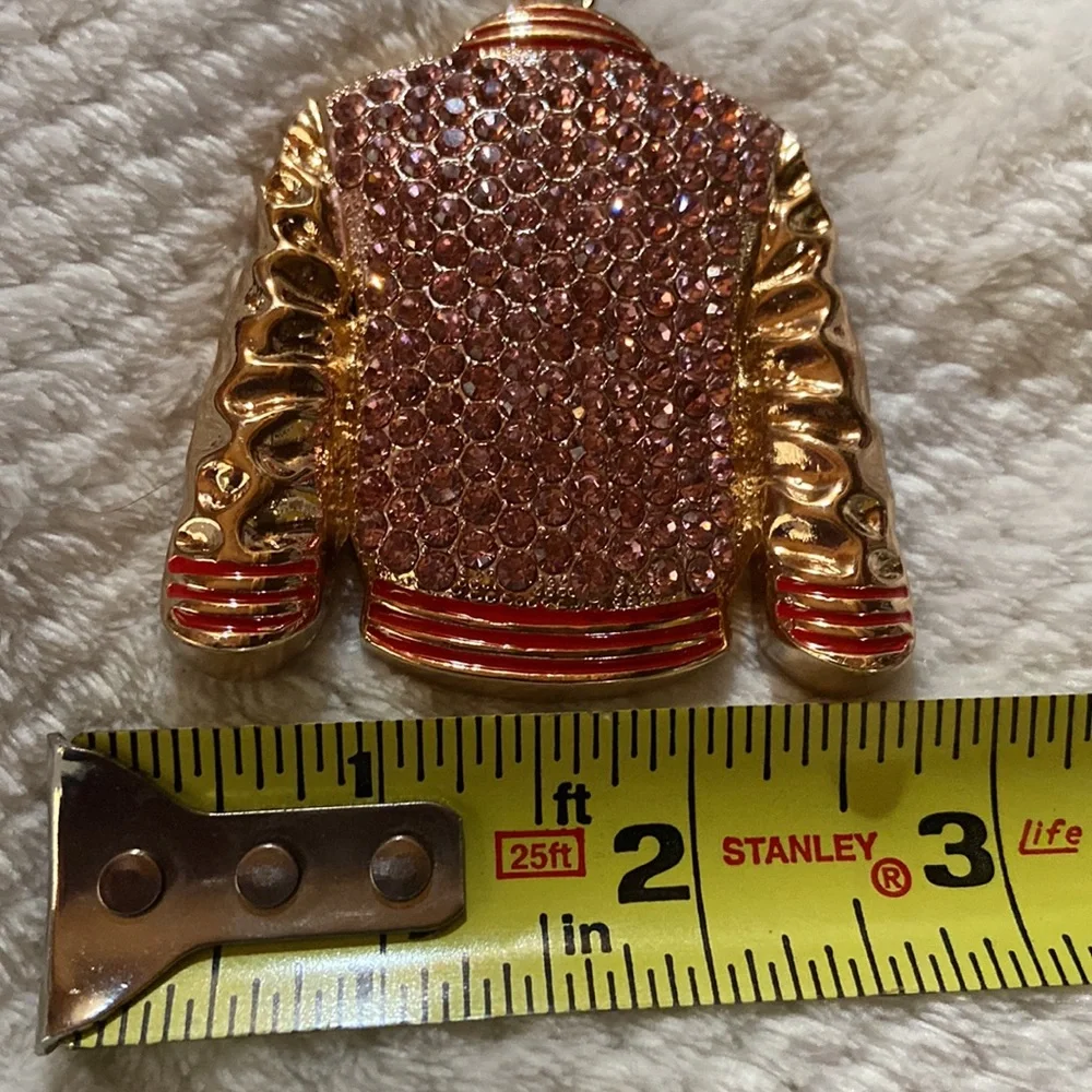 Key Ring Purse Charm Pink Crystal Jacket - Picture 5 of 6